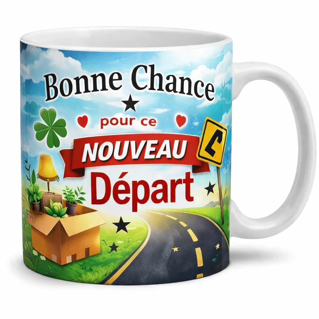 Mug-depart bonne chance nouveau depart