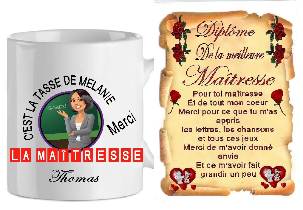 Ensemble-maitresse-petit-modele c'est la tasse 1 ( 4 modeles ) (ref-56313)