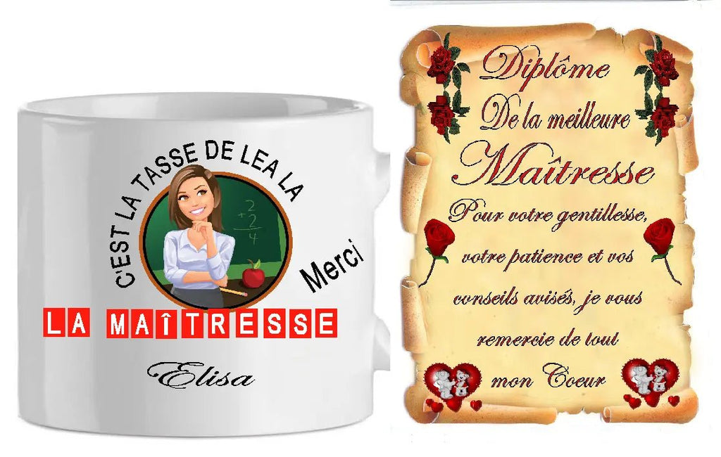 Ensemble-maitresse-petit-modele c'est la tasse 2 ( 4 modeles ) (ref-99112)