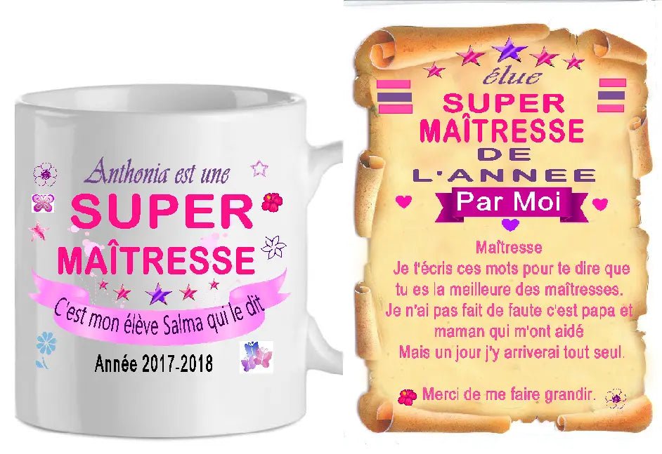 Ensemble-maitresse-petit-modele je suis une super maitresse ( 2 modeles ) (ref-95564)