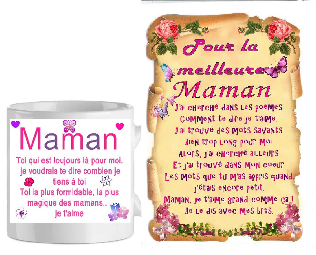 Ensemble-maman mug + parchemin toujours la pour moi (ref-95366)