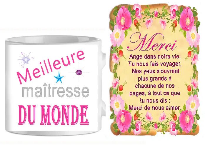 Ensemble-mug-parchemin maitresse n13 (ref-10846)