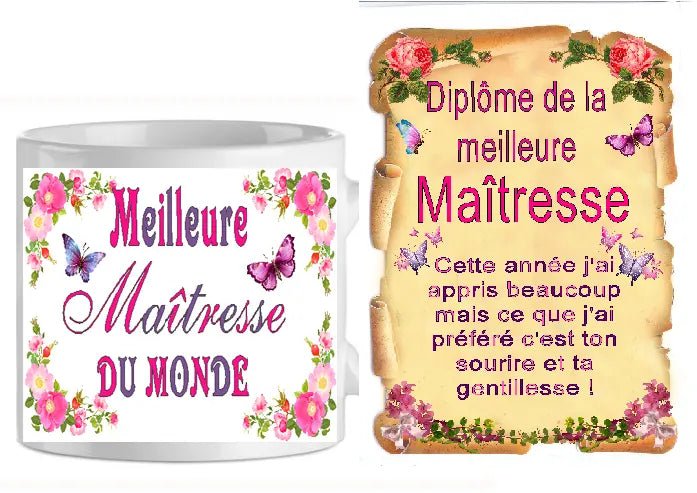 Ensemble-mug-parchemin maitresse n7 (ref-56414)