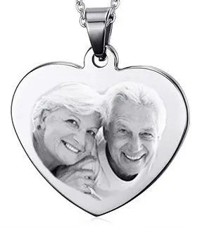 medaillon photo acier coeur mm (REF - 78829) - medaillon texte | Shopping cadeaux 93