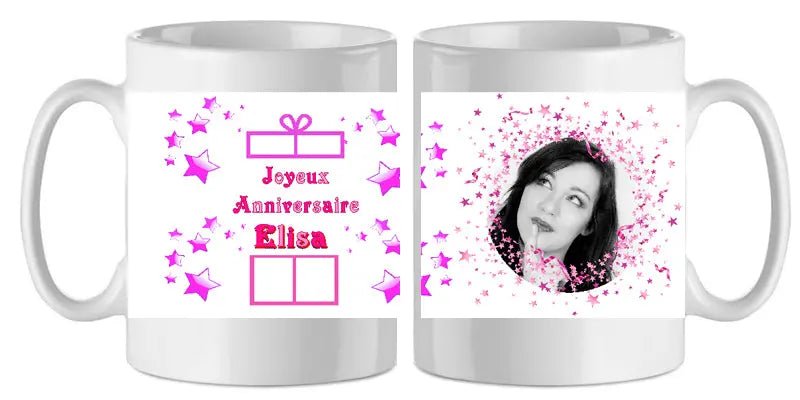 Mug - anniversaire - photo - texte 8 (ref - 59128) - Mug personnalisé | Shopping cadeaux 93