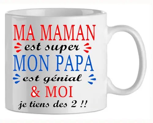 Mug - maman je tiens des 2 (ref - 86475) - mug | Shopping cadeaux 93