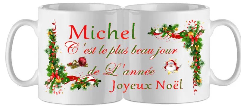 Mug - noel c'est le plus beau jour (ref - 90021) - mug | Shopping cadeaux 93