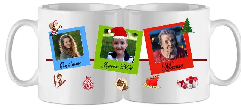 Mug-noel joyeux noel 3 photos (ref-29806)