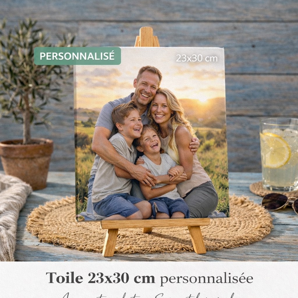Toile photo personnalisée 23x30 cm 
avec photo famille
