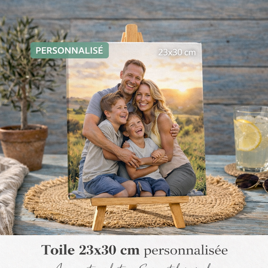 Toile photo personnalisée 23x30 cm 
avec photo famille