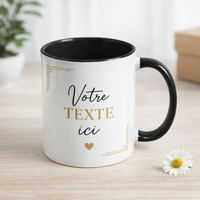 Mug bicolore personnalisé avec prénom ou photo – Idée cadeau originale pas cher 🎁
