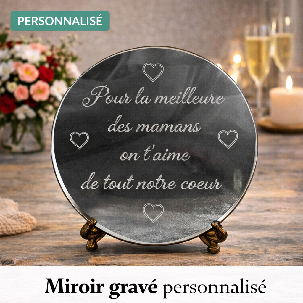Gravure photo sur miroir personnalisé
