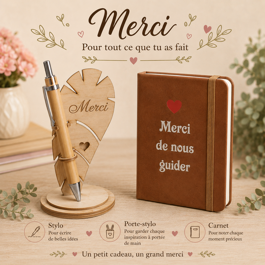carnet + stylo + porte stylo