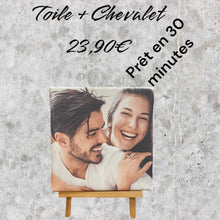 Charger l&#39;image dans la galerie, Toile 16x16cm +Chevaet - Shopping cadeaux 93
