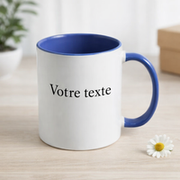 Mug bicolore personnalisé avec prénom ou photo – Idée cadeau originale pas cher 🎁