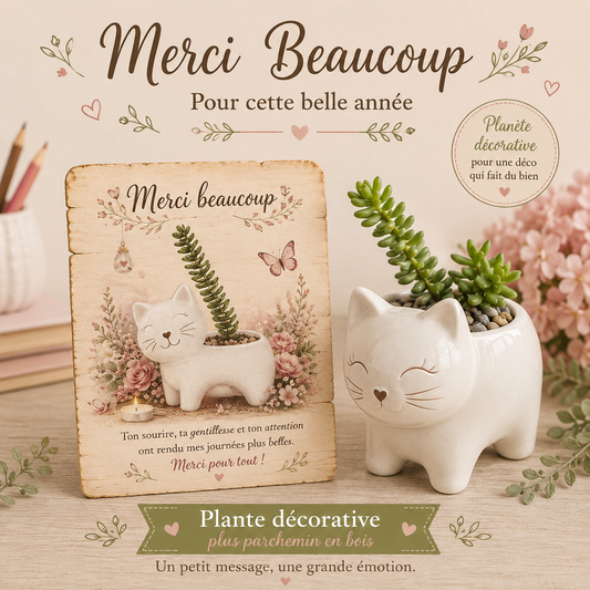 chien ou chat +Parchemin en bois