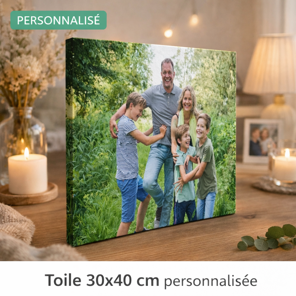 Toile photo personnalisée 30x40 avec photo famille