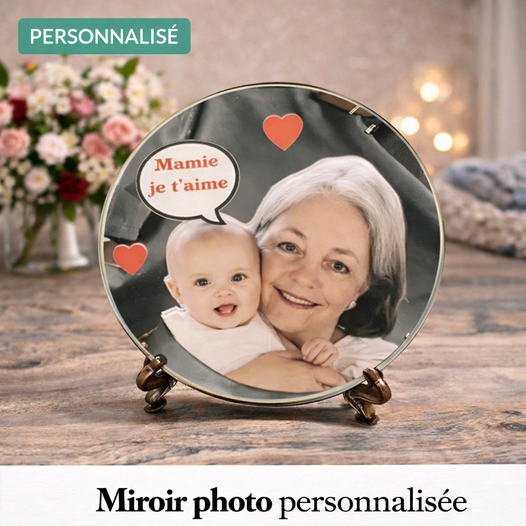 Miroir personnalisé cadeau mamie