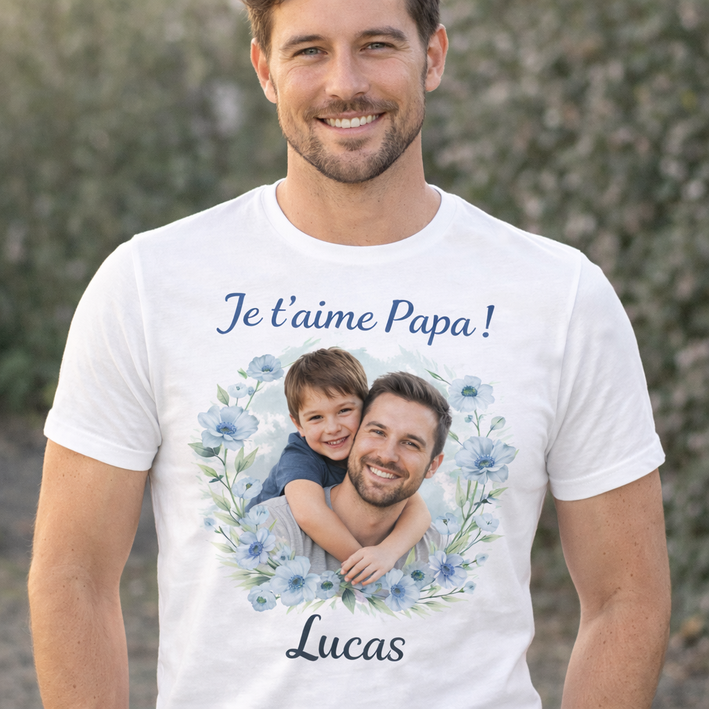 T-shirt personnalisé photo et prénom – Cadeau personnalisé original