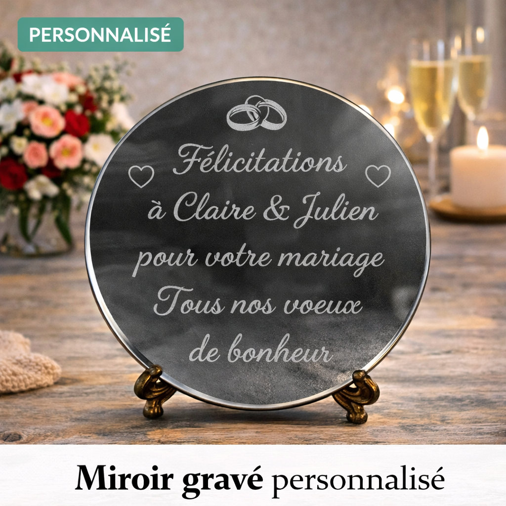 Miroir personnalisé cadeau couple
