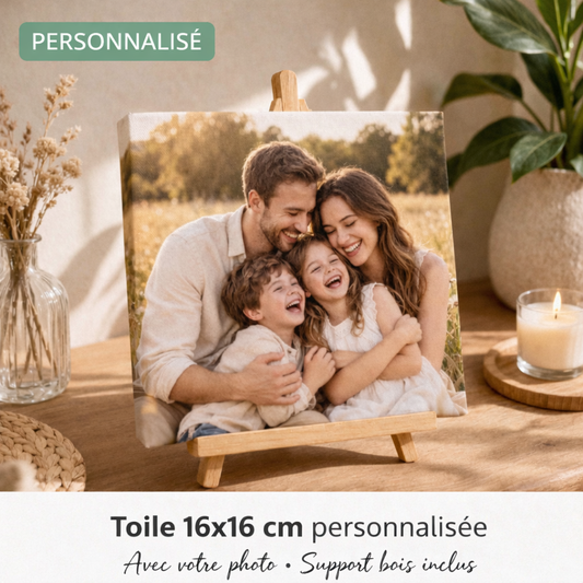 Toile photo personnalisée 16x16 avec photo famille