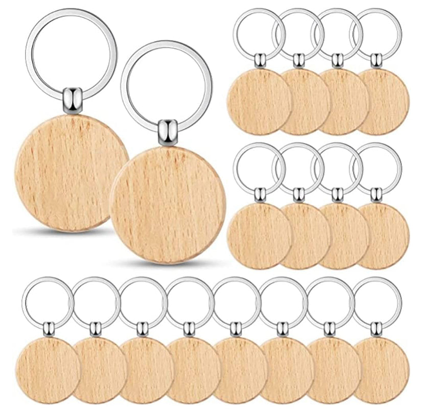 lot de 50 porte clef en bois gravés