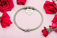gourmette - femme - personnalisable coeur acier (REF - 19452) - Gourmette | Shopping cadeaux 93