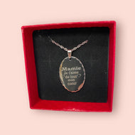 médaillon acier mamie 2 (REF - 29118) - medaillon texte | Shopping cadeaux 93