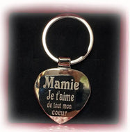 Porte clef acier mamie 1 (REF - 87766) - porte - clefs texte | Shopping cadeaux 93
