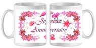 mug-anniversaire joyeux anniv fleur