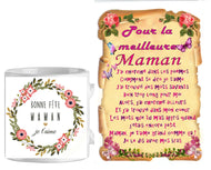 shoppingcadeaux93 ensemble , parchemin , mug , maman la meilleure