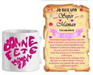 shoppingcadeaux93 ensemble , mug , parchemin , maman , bonne fete 