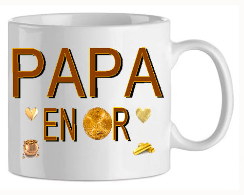 shoppingcadeaux93 mug , papa , papa en or 