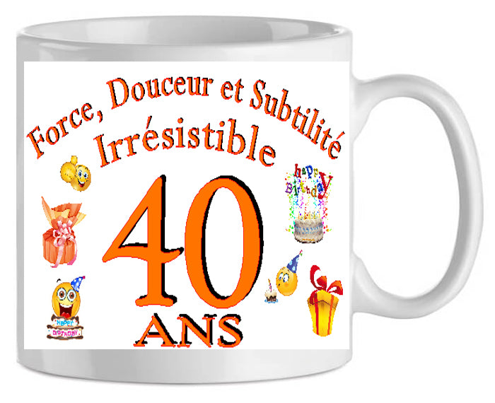 MUG ÂGE ANNIVERSAIRE 40 ANS