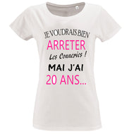 T-shirt-Anniversaire arrêter les conneries rose