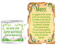 Ensemble - cadeau - maitresse - fleur 2 (ref - 67961) - Mug+Parchemin | Shopping cadeaux 93