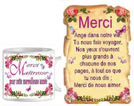 Ensemble - cadeau - maitresse - fleur 5 (ref - 46636) - Mug+Parchemin | Shopping cadeaux 93