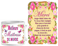 Ensemble - cadeau - maitresse - fleur 7 (ref - 11435) - Mug+Parchemin | Shopping cadeaux 93