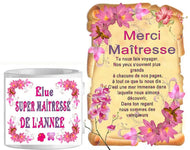 Ensemble - cadeau - maitresse - fleur 8 (ref - 59185) - Mug+Parchemin | Shopping cadeaux 93