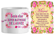 Ensemble - maitresse - petit - modele fleurs 2 ( 7 modeles ) (ref - 64616) - mug+parchemin pm | Shopping cadeaux 93