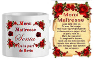 Ensemble - maitresse - petit - modele merci maitresse ( 2 modeles ) (ref - 13543) - mug+parchemin pm | Shopping cadeaux 93