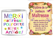 Ensemble - mug - parchemin maitresse n11 (ref - 91102) - mug+parchemin | Shopping cadeaux 93