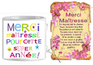 Ensemble - mug - parchemin maitresse n18 (ref - 40632) - mug+parchemin | Shopping cadeaux 93