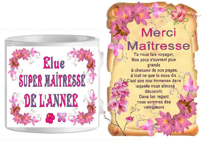 Ensemble-mug-parchemin maitresse n4 (ref-98490)