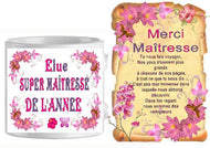 Ensemble - mug - parchemin maitresse n4 (ref - 98490) - mug+parchemin | Shopping cadeaux 93