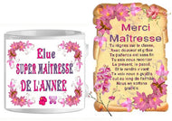 Ensemble - mug - parchemin maitresse n5 (ref - 65350) - mug+parchemin | Shopping cadeaux 93