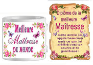 Ensemble - mug - parchemin maitresse n7 (ref - 56414) - mug+parchemin | Shopping cadeaux 93