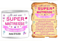 Ensemble - mug - parchemin maitresse n8 (ref - 10016) - mug+parchemin | Shopping cadeaux 93