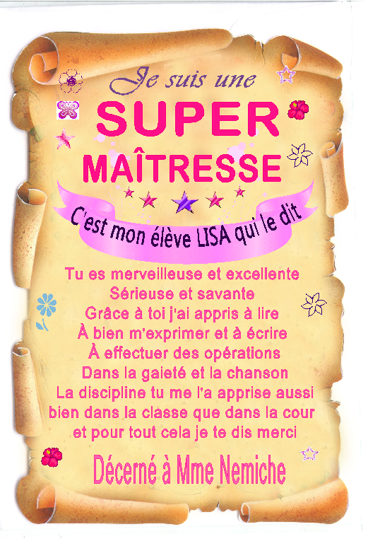 Parchemin-maitresse-personnalisée PM super 1