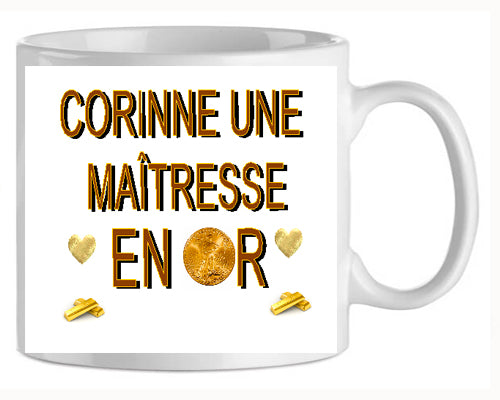 Mug-Maitresse-personnalise  maitresse en or